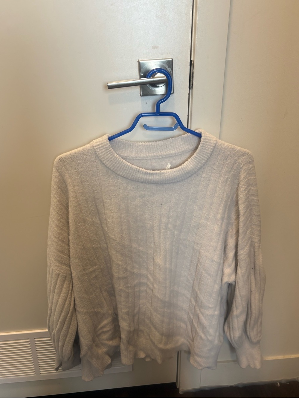aerie Cream Cable-Knit Crewneck Sweater